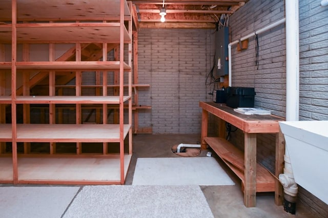3730 Deer Valley Dr Unit B, Marion, IA 52302 - unfinished basement with brick wall and electric panel