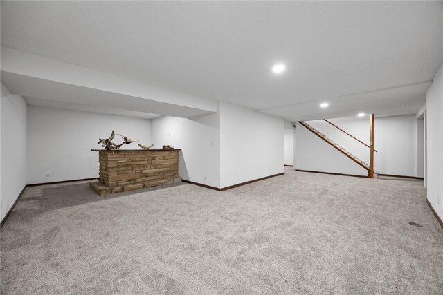 4633 Northwood Dr NE, Cedar Rapids, IA 52402 - finished below grade area with carpet, baseboards, and recessed lighting