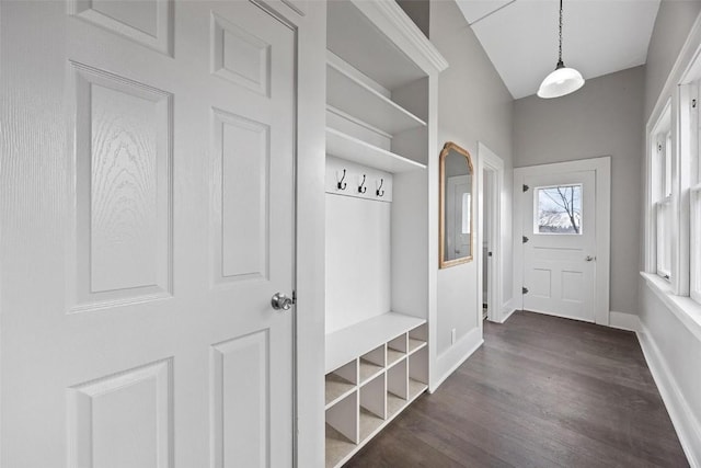320 E St, Tipton, IA 52772 - mudroom with dark wood-style floors and baseboards