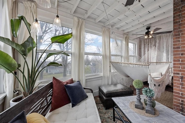 320 E St, Tipton, IA 52772 - sunroom featuring beam ceiling