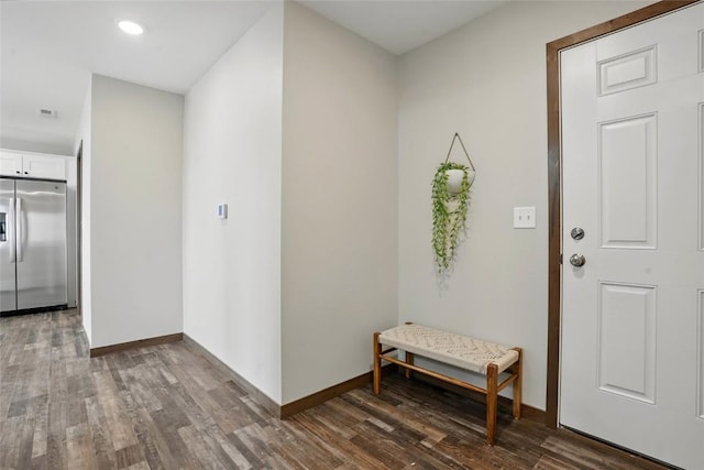 2004 Croell Ave, Tiffin, IA 52340 - entryway with dark wood-type flooring, baseboards, and recessed lighting