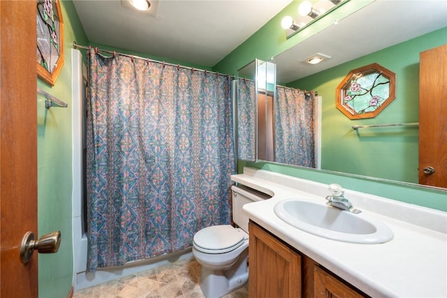 109 Oreole NE, Solon, IA 52333 - full bath featuring vanity, toilet, and shower / bath combo with shower curtain