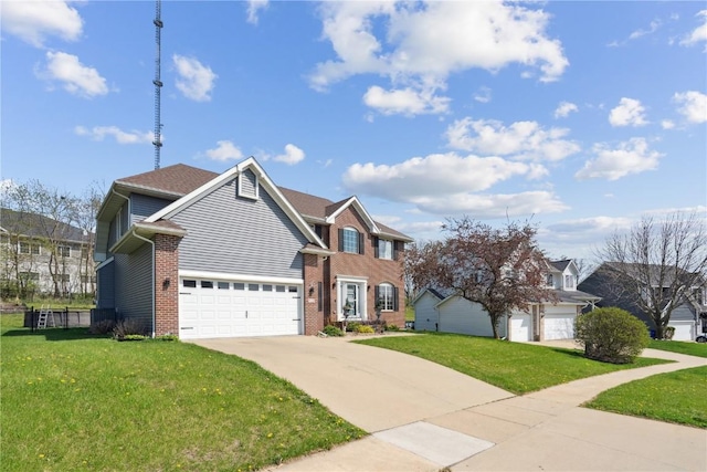 925 Rolling Creek Dr NE, Cedar Rapids, IA 52402 - view of front facade featuring concrete driveway, a front yard, and brick siding