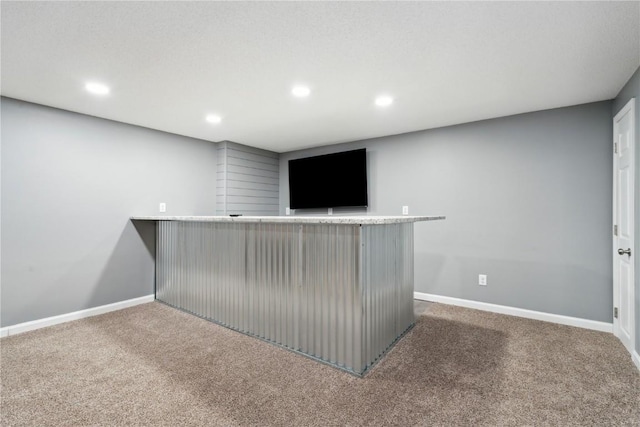 1626 High View Dr, Mount Vernon, IA 52314 - indoor dry bar with carpet floors, baseboards, and recessed lighting