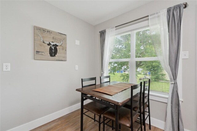 944 L St SW, Cedar Rapids, IA 52404 - dining space with baseboards, healthy amount of natural light, and wood finished floors