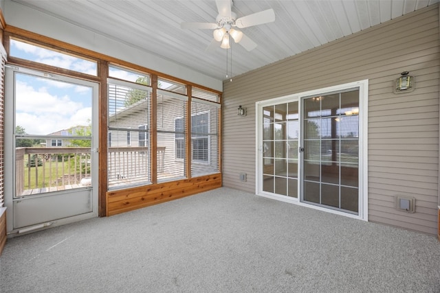 3017 Peaceful Dr, Riverside, IA 52327 - unfurnished sunroom with ceiling fan