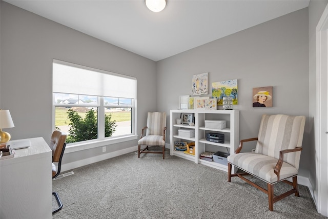6318 Rapids Ridge Rd NE, Cedar Rapids, IA 52411 - sitting room featuring baseboards, carpet, and an office area
