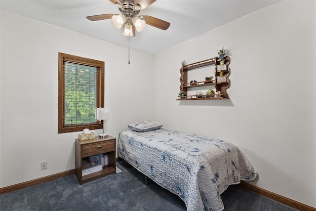 4427 J St SW, Cedar Rapids, IA 52404 - bedroom with carpet floors, baseboards, and ceiling fan