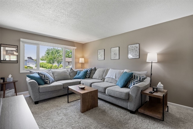 2985 4th St, Marion, IA 52302 - living area featuring light colored carpet, a textured ceiling, and baseboards