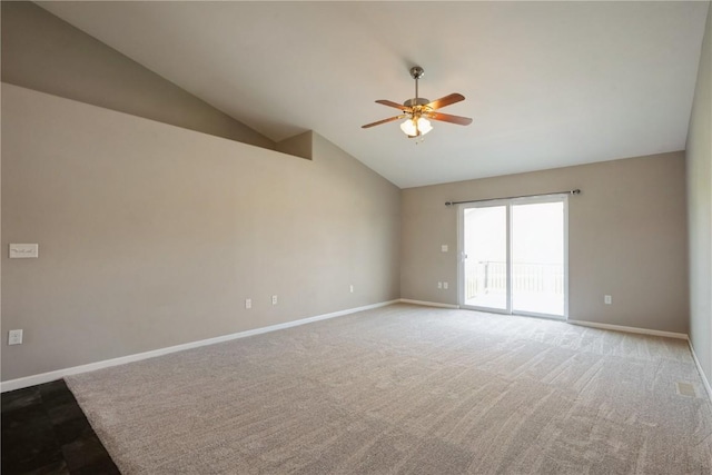 3092 Sherwood Dr, Marion, IA 52302 - carpeted spare room featuring a ceiling fan and high vaulted ceiling