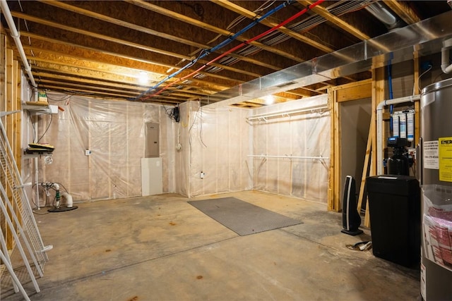 3092 Sherwood Dr, Marion, IA 52302 - unfinished basement with electric panel and a water softener system