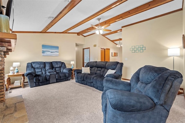 6813 Terrazzo Dr NW, Cedar Rapids, IA 52405 - living room featuring carpet flooring, ceiling fan, baseboards, and a chandelier