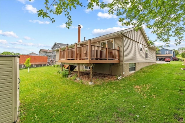 6813 Terrazzo Dr NW, Cedar Rapids, IA 52405 - rear view of house featuring a yard and a deck