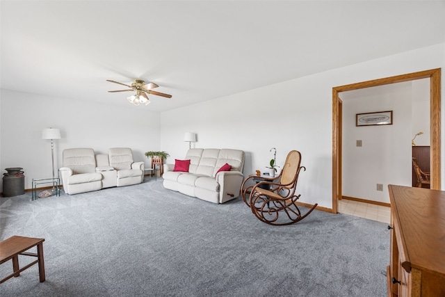 1782 Baker Ave, West Branch, IA 52358 - living area with carpet flooring and ceiling fan