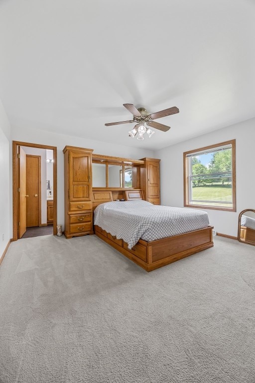 1782 Baker Ave, West Branch, IA 52358 - bedroom with light carpet and a ceiling fan