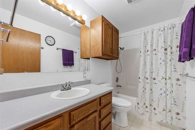 1782 Baker Ave, West Branch, IA 52358 - bathroom featuring vanity and shower / bathtub combination with curtain