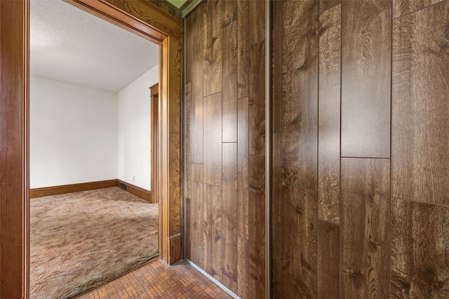 502 5th Ave, Clarence, IA 52216 - hallway featuring carpet and brick patterned floors