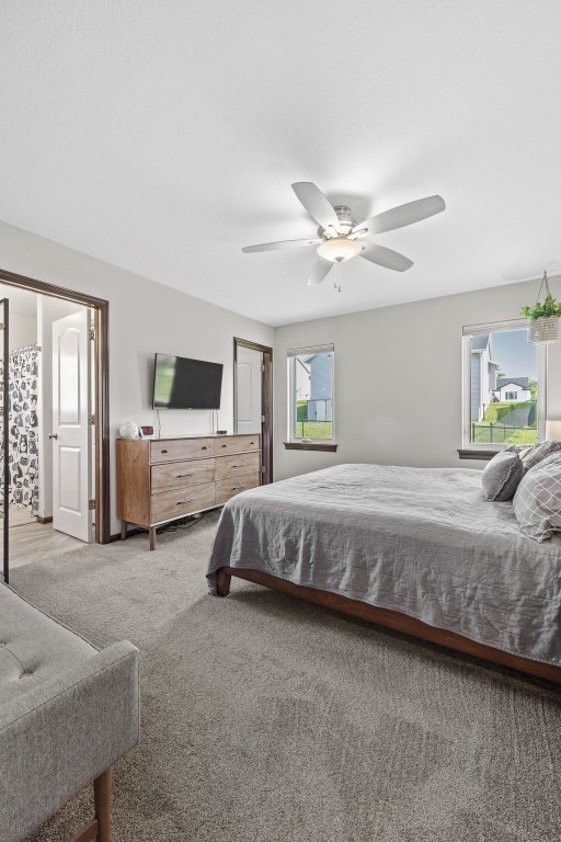 2106 Shady Grove Rd SW, Cedar Rapids, IA 52404 - bedroom with carpet floors and a ceiling fan