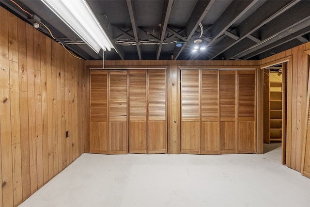 4519 Indian Creek Rd, Marion, IA 52302 - unfinished basement with wood walls