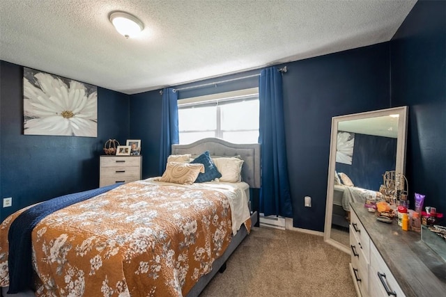 303 6th Ave, Newhall, IA 52315 - bedroom featuring a textured ceiling, carpet floors, and baseboards