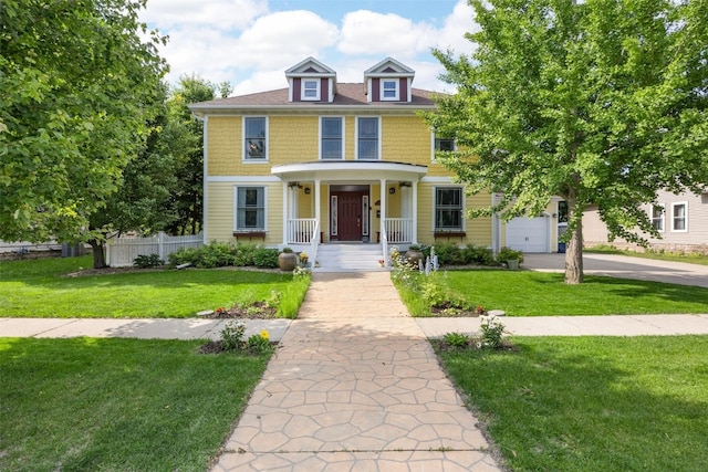 508 W 5th St, Vinton, IA 52349 - traditional style home featuring a porch, a garage, and driveway