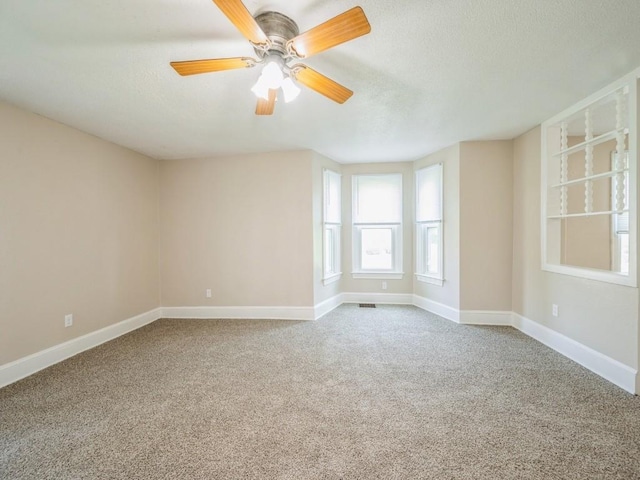 207 Prospect St NW, Blairstown, IA 52209 - unfurnished room with carpet, ceiling fan, and a textured ceiling