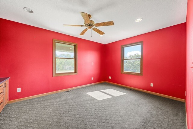 660 Garfield Rd, West Branch, IA 52358 - unfurnished room with ceiling fan, carpet flooring, and recessed lighting