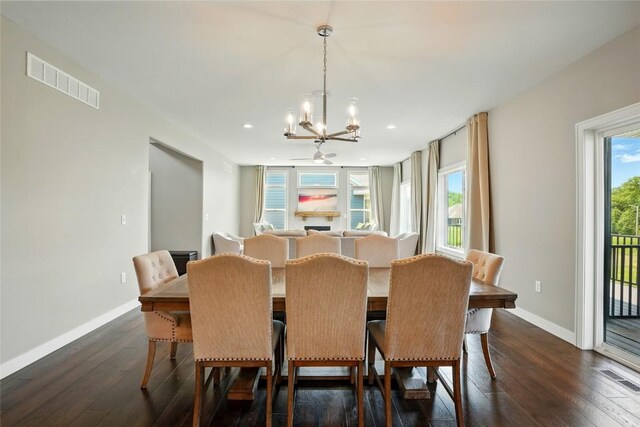1643 Avalon Pl, Iowa City, IA 52245 - dining room with a chandelier, dark wood-style floors, and recessed lighting