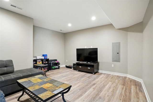 1643 Avalon Pl, Iowa City, IA 52245 - living room with electric panel, light wood-type flooring, and recessed lighting