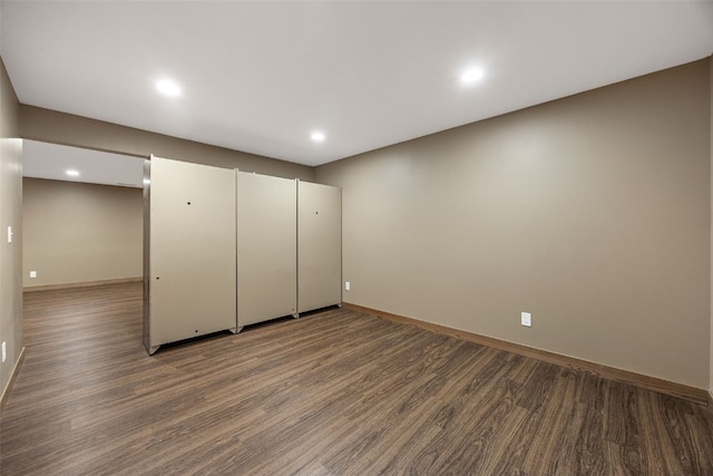 345 Shannon Dr, Robins, IA 52328 - below grade area featuring wood finished floors and recessed lighting