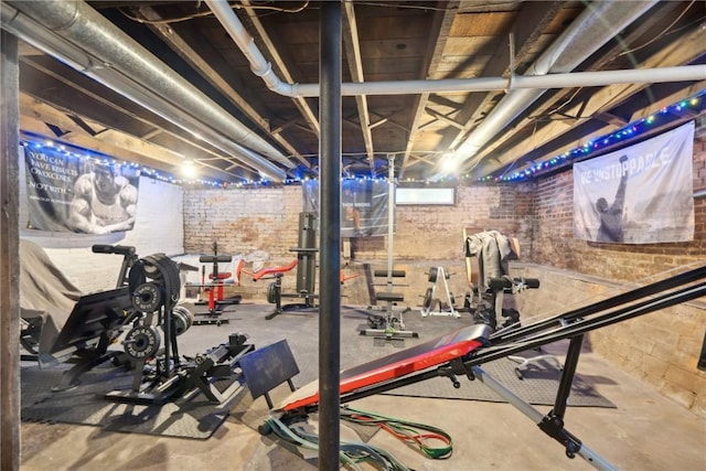 1802 9th Ave, Belle Plaine, IA 52208 - exercise area with brick wall