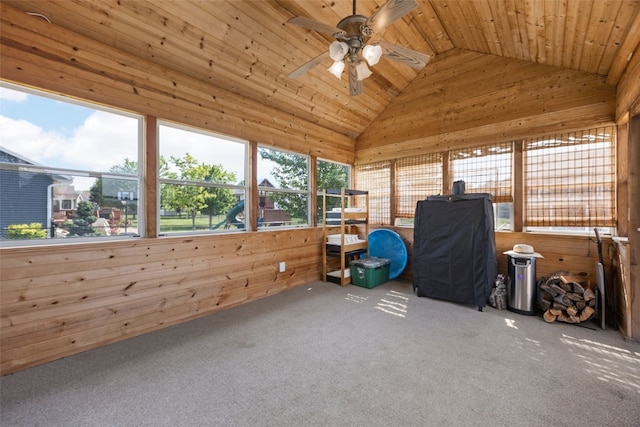 429 W Prairie Dr, Fairfax, IA 52228 - sunroom / solarium featuring vaulted ceiling and ceiling fan