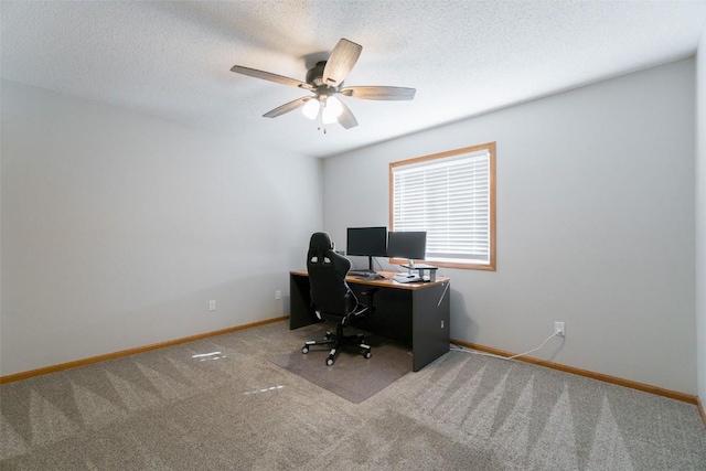 310 34th Ave, Marion, IA 52302 - carpeted office space with a ceiling fan and a textured ceiling