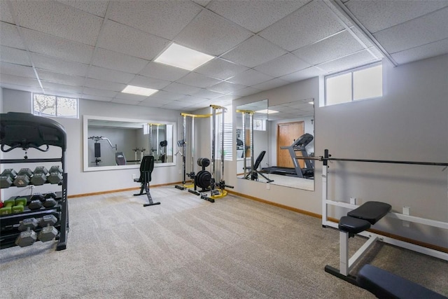 310 34th Ave, Marion, IA 52302 - workout area with carpet and a drop ceiling