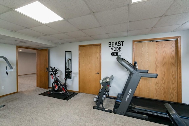 310 34th Ave, Marion, IA 52302 - exercise room with a drop ceiling and carpet