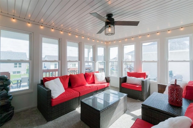 310 34th Ave, Marion, IA 52302 - sunroom with carpet, wood ceiling, and track lighting