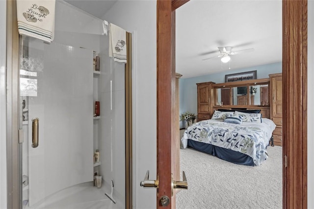 2145 Coldstream Ave NE, Cedar Rapids, IA 52402 - bedroom with carpet floors and a ceiling fan