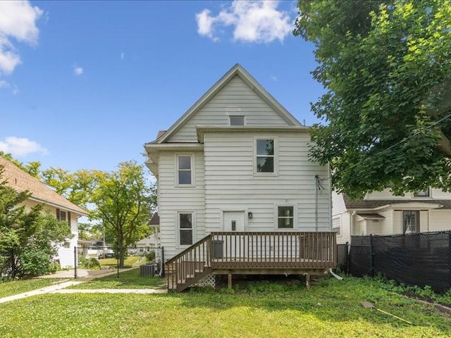 1308 A Ave NW, Cedar Rapids, IA 52405 - rear view of house featuring a wooden deck