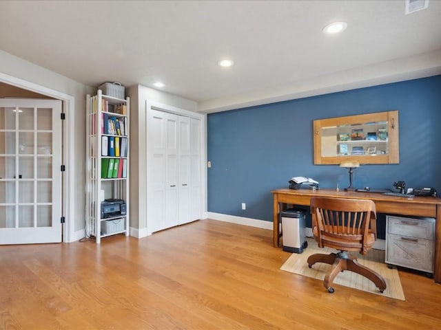929 Willow Ln Unit A, Lisbon, IA 52253 - office featuring wood finished floors and recessed lighting