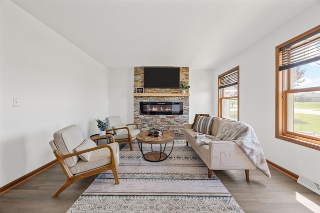 13294 212th Ave, Anamosa, IA 52205 - living room with wood finished floors and a stone fireplace