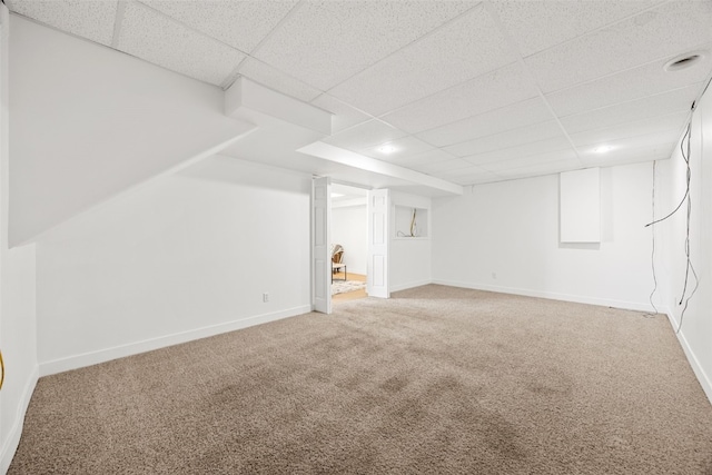 13294 212th Ave, Anamosa, IA 52205 - finished basement featuring a drop ceiling, carpet, and recessed lighting