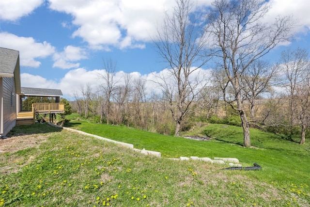 13294 212th Ave, Anamosa, IA 52205 - view of green lawn with a wooden deck
