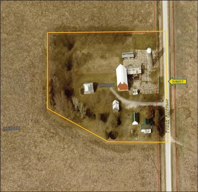 3367 Frost Ave, Brandon, IA 52210 - map of property location featuring property boundaries highlighted