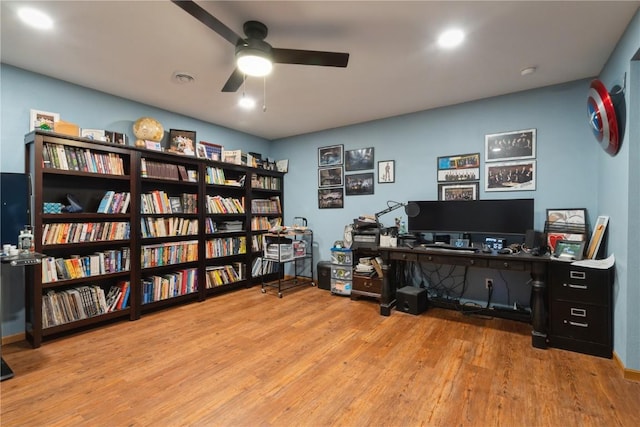 765 34th Ave, Marion, IA 52302 - home office featuring wood finished floors and a ceiling fan
