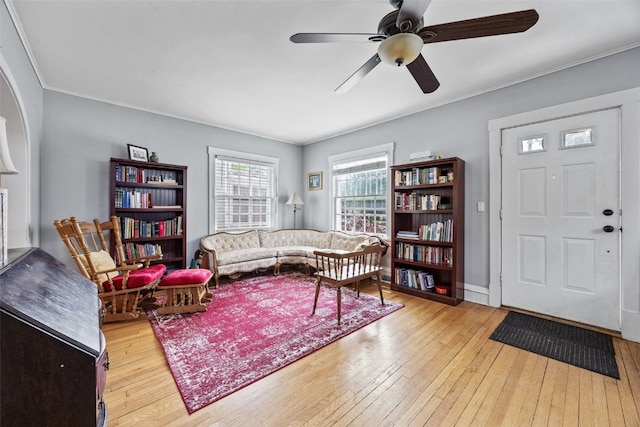 1812 Blake Blvd SE, Cedar Rapids, IA 52403 - living area with hardwood / wood-style flooring and ceiling fan