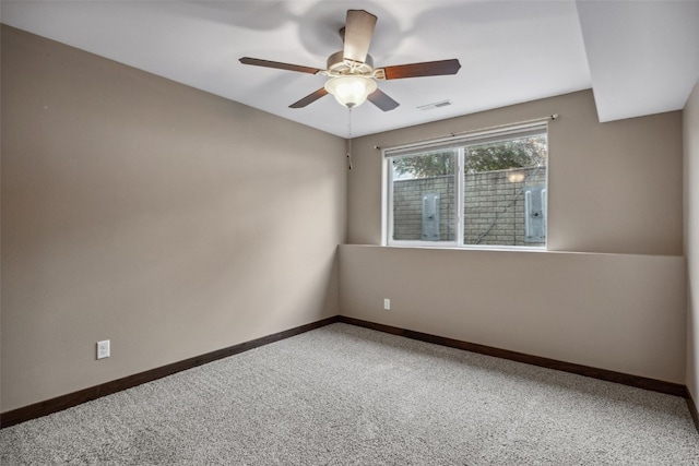 450 2nd St, Fairfax, IA 52228 - carpeted empty room featuring baseboards and ceiling fan