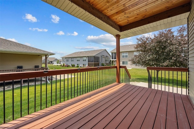 450 2nd St, Fairfax, IA 52228 - deck featuring a residential view and a lawn