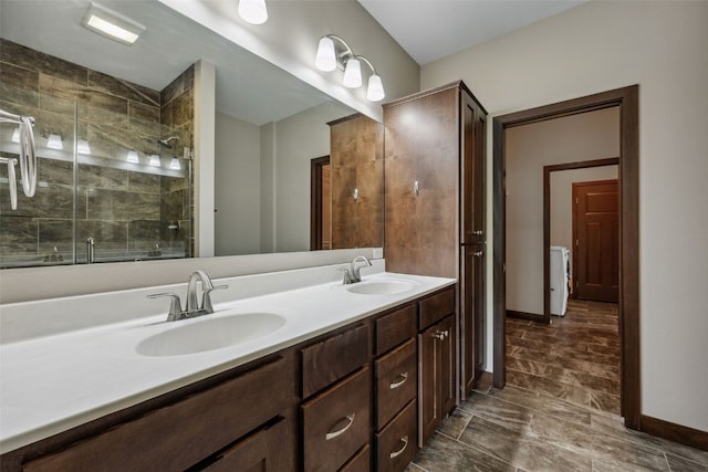450 2nd St, Fairfax, IA 52228 - full bathroom with double vanity and a shower stall