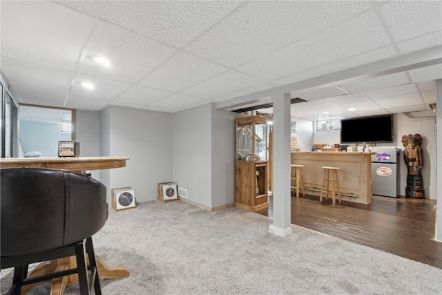 5515 Cedar Dr NW, Cedar Rapids, IA 52405 - carpeted office space featuring a paneled ceiling and a dry bar