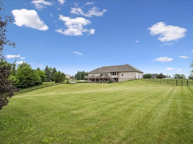 3387 64th St, Palo, IA 52324 - view of yard featuring stairway and a deck